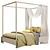 Luxury Callum Platform Canopy Bed 3D model small image 1