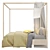 Luxury Callum Platform Canopy Bed 3D model small image 3