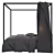 Luxury Callum Platform Canopy Bed 3D model small image 5