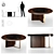 Luxurious Howard Oak Center Table with Smoked Glass and Brushed Brass Finish 3D model small image 5