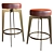 Hayden Brown Round Counter Stool 3D model small image 1