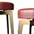 Hayden Brown Round Counter Stool 3D model small image 2