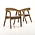 Elegant Solid Wood Dining Chair 3D model small image 4