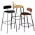 OKITO Solid Wood Bar Stool 3D model small image 2