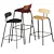 OKITO Solid Wood Bar Stool 3D model small image 3