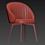 Elegant Beige Chenille Armchair 3D model small image 3