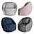 Luxury Velvet Swivel Chair 3D model small image 1