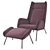 Munnar Flannel Armchair & Footrest 3D model small image 4