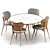Sleek Table Chair Combo 3D model small image 3