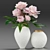 Elegant Peony Display in Vase 3D model small image 1
