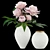 Elegant Peony Display in Vase 3D model small image 3