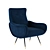 Elicia Velvet Retro Armchair 3D model small image 1