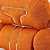 Piazzesi Orange Armchair: Italian Design, Vintage Vibes 3D model small image 4