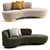 Vladimir Kagan Shorty Sofa: Sleek and Stylish Luxe 3D model small image 1