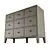 Modern Dark Gray 9-Drawer Chest 3D model small image 2
