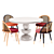 Elegant Marble Dining Set 3D model small image 2