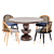 Elegant Marble Dining Set 3D model small image 3