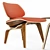 Elegant Plywood Lounge Chair & Upholstered Table 3D model small image 3