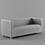 Banana-Colored 3-Seater Sofa 3D model small image 2