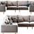 Newport U-Shaped Sectional: 5-Piece Comfort 3D model small image 4