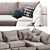 Newport U-Shaped Sectional: 5-Piece Comfort 3D model small image 5