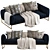 Velvet Dreams: Kits Cascadia Blue Sofa 3D model small image 2