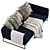 Velvet Dreams: Kits Cascadia Blue Sofa 3D model small image 5