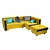 Luxury Velvet Sofa (3 Color) 3D model small image 4