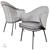 Elegant Angie Dining Chairs 3D model small image 3