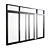 Sleek Aluminum Sliding Doors & Windows 3D model small image 6