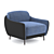 Modern Velvet Armchair | Stylish & Comfortable 3D model small image 1