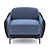 Modern Velvet Armchair | Stylish & Comfortable 3D model small image 2