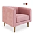 Blush Pink Channel Back Sacha Chair: Stylish and Comfortable 3D model small image 1