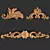 Elegant Golden Wood Ornament 3D model small image 1