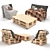 Rustic Pallet Sofa - Cozy & Sustainable Furniture 3D model small image 3