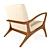 Vintage Teak Outdoor Chair 3D model small image 3