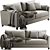 Elegant Meridiani Bisse Sofa 3D model small image 1