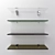 Sleek Glass Shelves with Fasteners 3D model small image 1