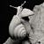 Sleek Snail Sculpture 3D model small image 2