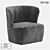 Loft Designe 4185: Stylish Armchair with Wood Frame 3D model small image 1