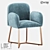 Loft Designe 35360 Chair: Stylish Metal and Fabric Seating 3D model small image 1