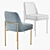 Modern Metal Frame Dining Chair 3D model small image 5