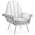 Summit Blush Artisan Velvet Chair 3D model small image 4