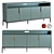 Urban Stylish Media Console with 4 Swinging Fronts 3D model small image 1