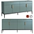 Modern Metropolitan Buffet: 2 Drawers, 4 Swinging Doors 3D model small image 1