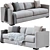 Modern Belmon Sofa: 240cm Meridiani 3D model small image 2