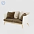 Modern Double Sofa with Cushion Texture 3D model small image 2