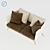 Modern Double Sofa with Cushion Texture 3D model small image 4