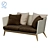 Modern Double Sofa with Cushion Texture 3D model small image 13