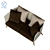 Modern Double Sofa with Cushion Texture 3D model small image 1